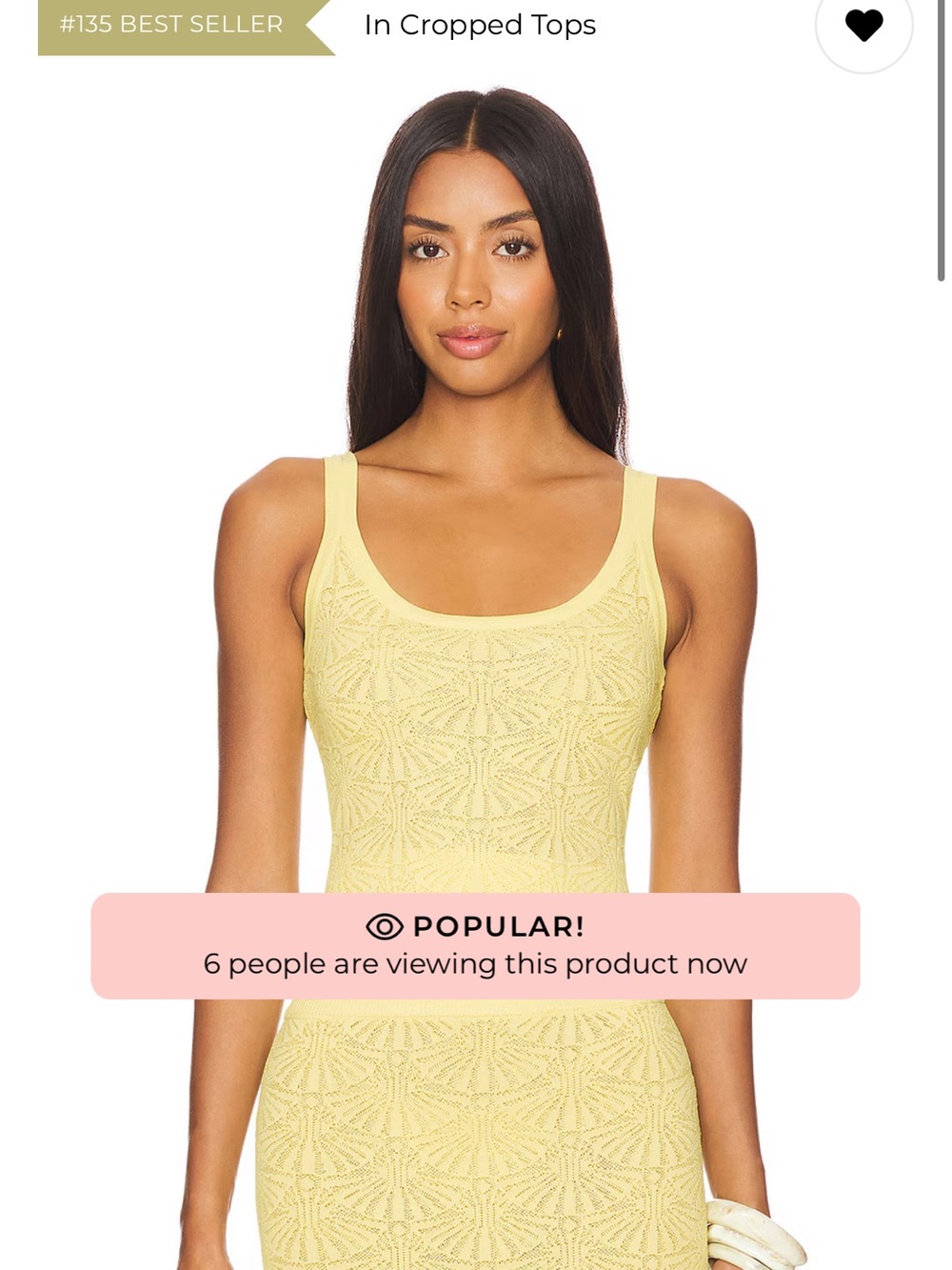 Yellow Crochet Crop Tank Top - Sleeveless Knit